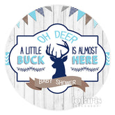 Lofaris Little Buck Is Alomost Here Circle Baby Shower Backdrop